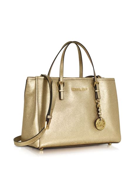 michael michael kors jet set medium travel tote pale gold|michael kors carryall pale peanut.